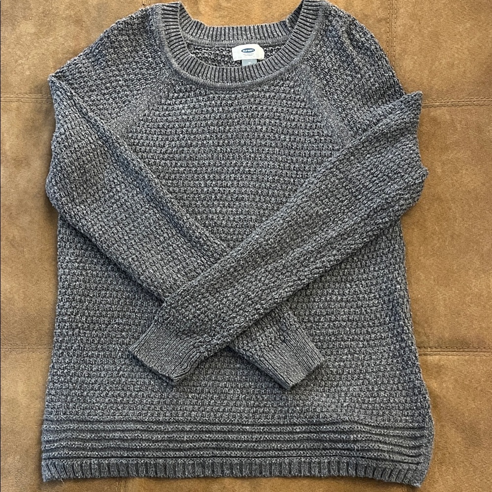 Old Navy Textured Gray Crew Neck Sweater